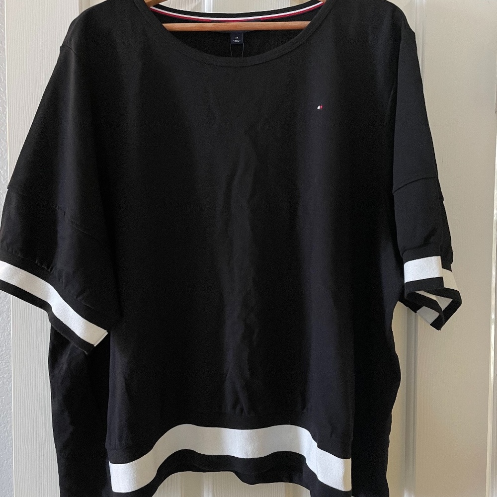 TOMMY HILFIGER Palm Desert Black Color Block Top